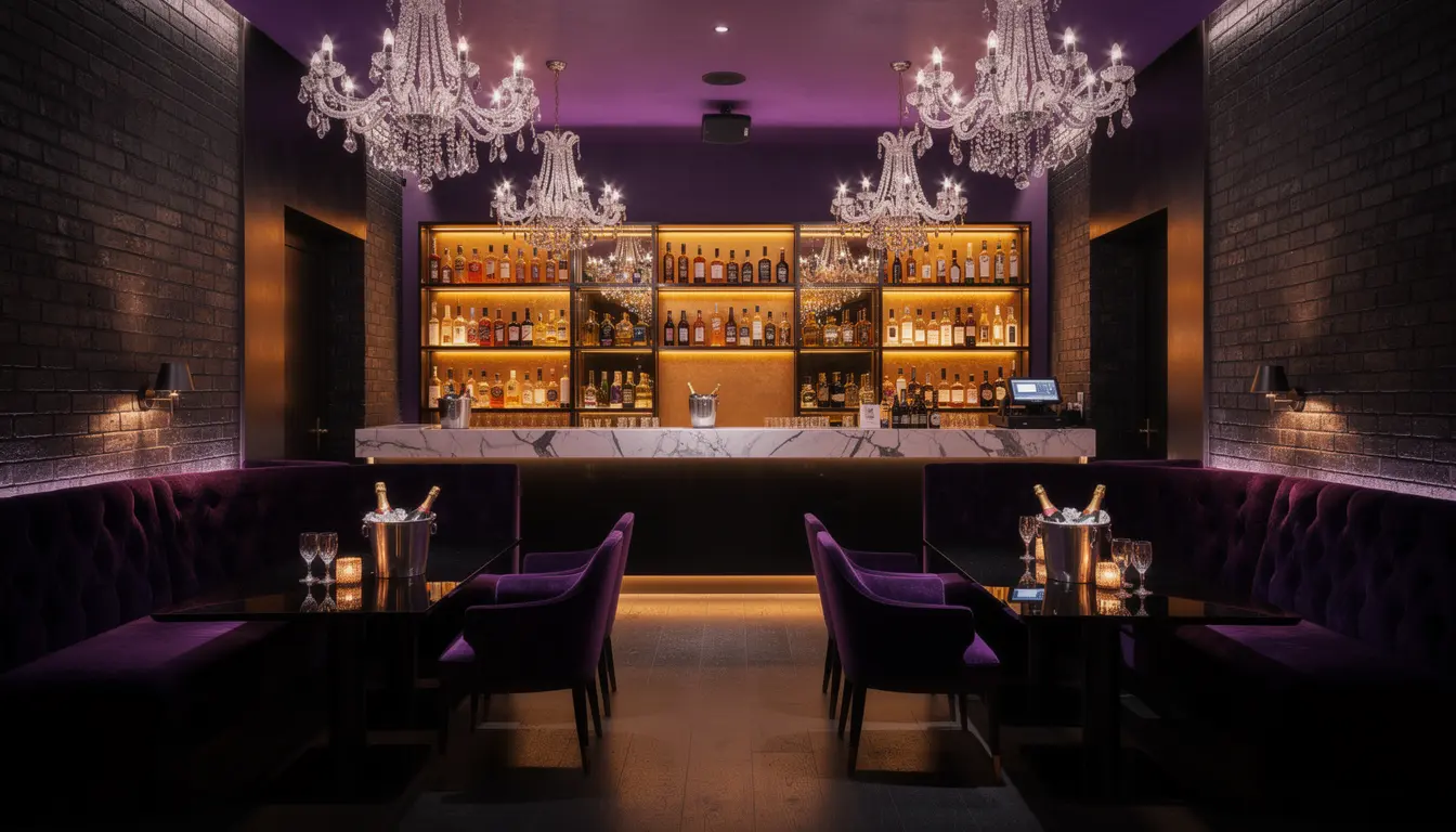 NOIR Social Club — luxurioese Lounge mit stimmungsvoller Beleuchtung